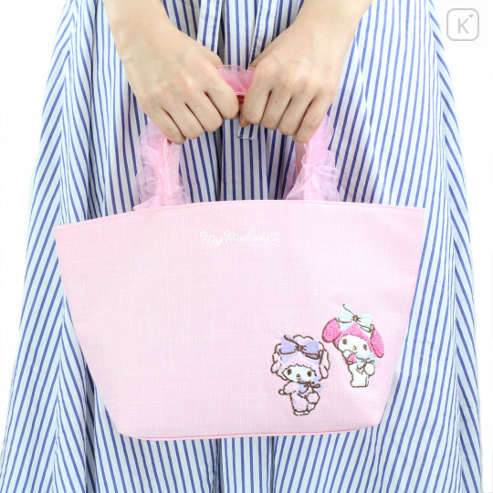 Japan Sanrio Ruffle Bag with Embroidery - My Melody - 7