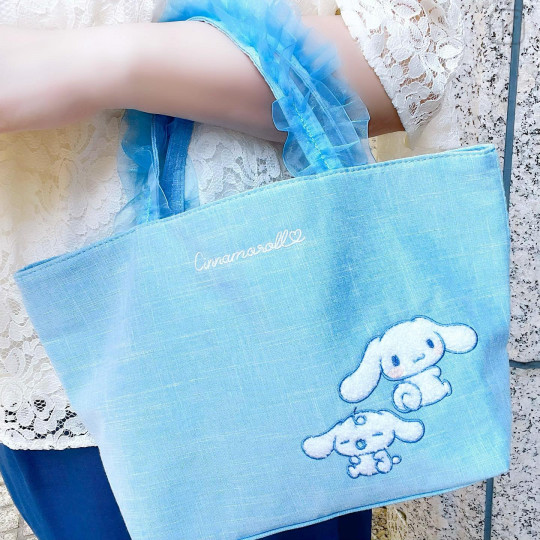 Japan Sanrio Ruffle Bag with Embroidery - Cinnamoroll - 4