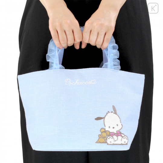 Japan Sanrio Ruffle Bag with Embroidery - Pochacco - 7