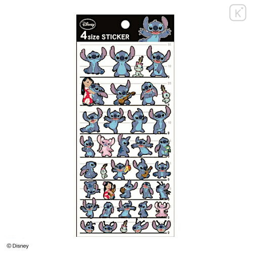 Japan Disney 4 Size Sticker - Stitch - 1