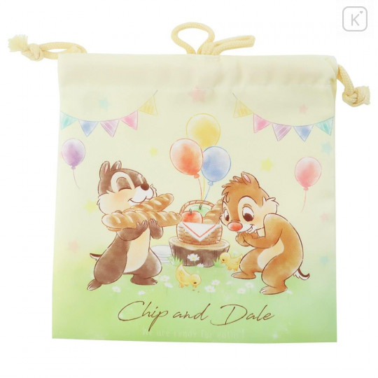 Japan Disney Drawstring Bag - Chip & Dale / Party - 1