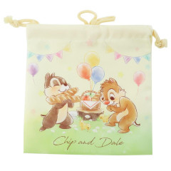Japan Disney Drawstring Bag - Chip & Dale / Party