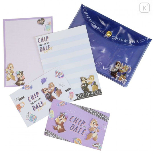Japan Disney Mini Letter Set with Case - Chip & Dale School - 1