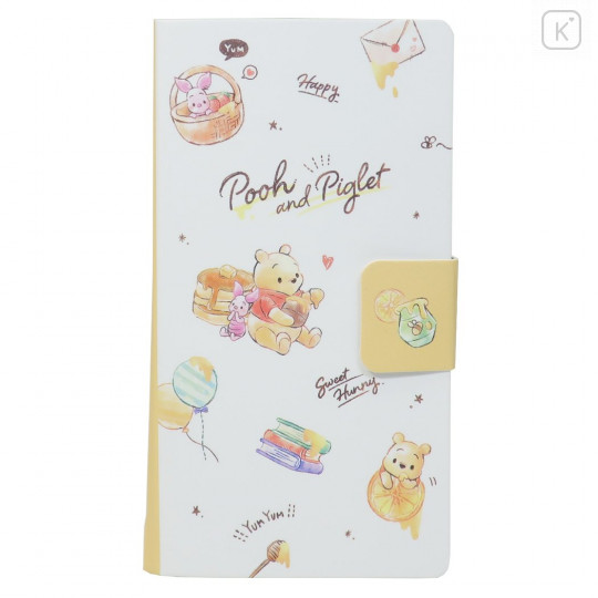 Japan Disney Smartphone Cover Memo Pad - Winnie The Pooh - 1