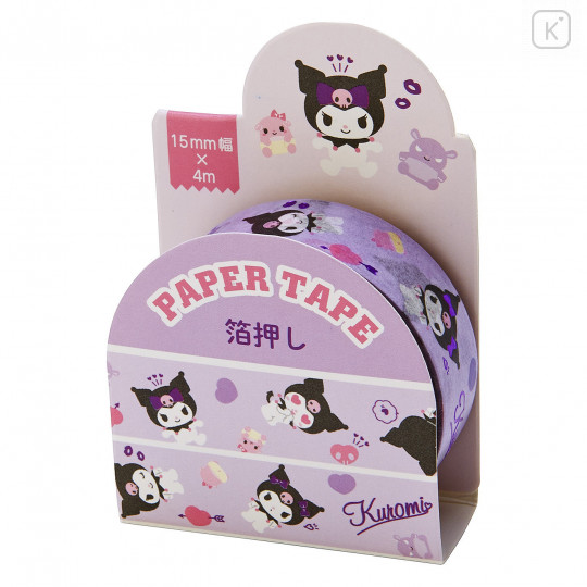 Japan Sanrio Washi Paper Masking Tape - Kuromi / Foil Stamping - 1
