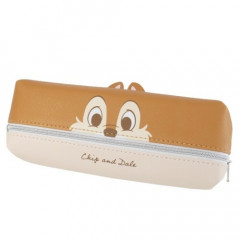 Japan Disney Synthetic Leather Pouch (L) - Face Chip & Dale