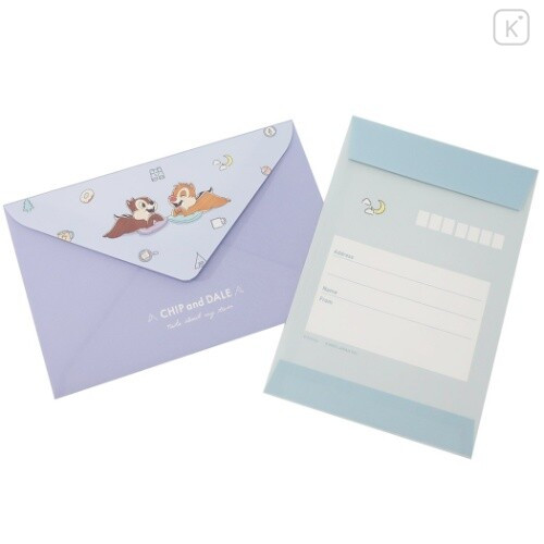 Japan Disney Letter Envelope Set - Chip & Dale / Tea Time - 2