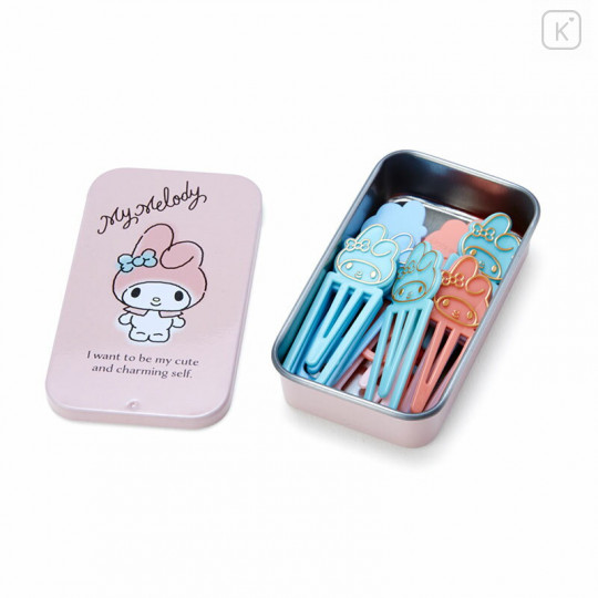 Japan Sanrio Clip Set with Can - My Melody / Smoky - 1