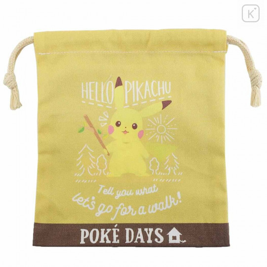 Japan Pokemon Drawstring Bag (XS) - Pikachu / Poke Days - 1
