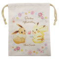 Japan Pokemon Drawstring Bag (S) - Pikachu & Eevee Evolution - 1
