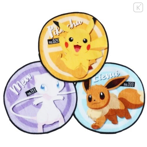 Japan Pokemon Fluffy Handkerchief Set - Pikachu / Eevee / Mew - 1