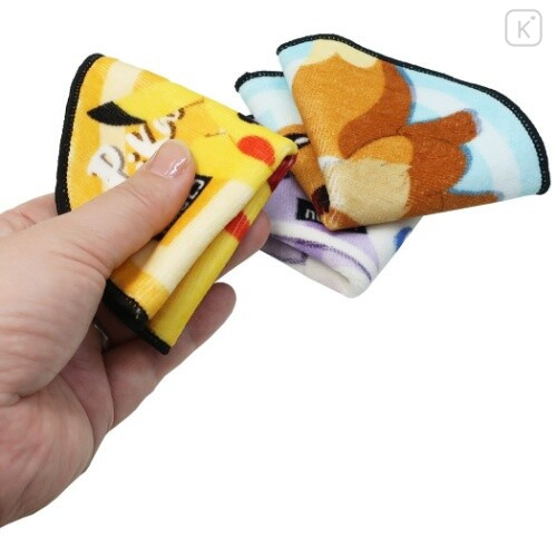 Japan Pokemon Fluffy Handkerchief Set - Pikachu / Eevee / Mew - 3