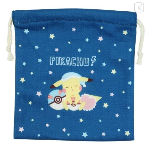 Japan Pokemon Drawstring Bag (S) - Pikachu / Good Night - 2