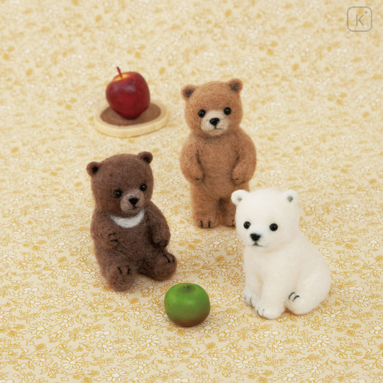 Japan Hamanaka Aclaine Needle Felting Kit - Baby Bear - 1