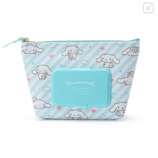 Japan Sanrio Wet Wipe Pocket Pouch - Cinnamoroll / Stripe - 1
