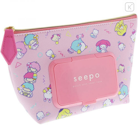 Japan Sanrio Wet Wipe Pocket Pouch - Mix Characters - 3