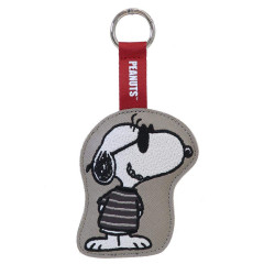 Japan Peanuts Embroidery Pass Case Card Holder Bag Charm - Snoopy : Joe Cool Wearing TShirt