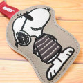 Japan Peanuts Embroidery Pass Case Card Holder Bag Charm - Snoopy : Joe Cool Wearing TShirt - 3