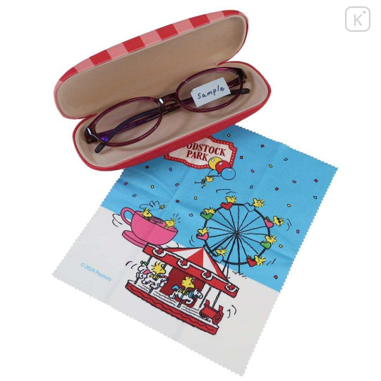 Japan Peanuts Glasses Case with Cloth - Woodstock : Amusement Park - 2
