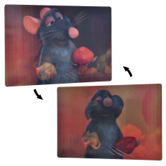 Japan Disney Store Lenticular Postcard - Ratatouille Remy : Strawberries and Cheese