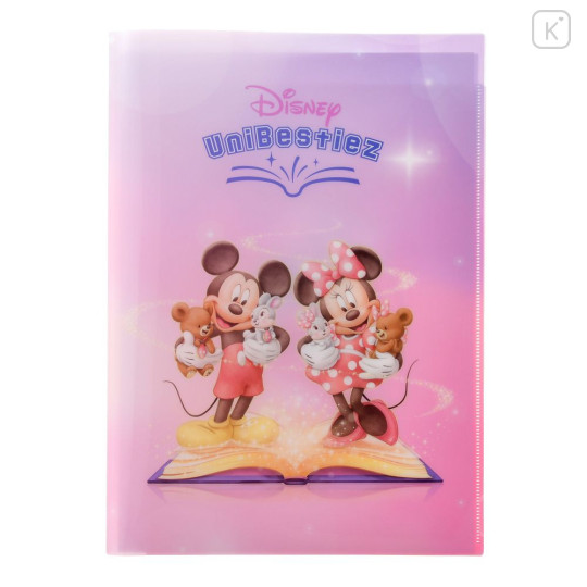 Japan Disney Store 2 Pockets A4 Clear File - UniBestiez Mickey & Minnie : 1st Anniversary - 1