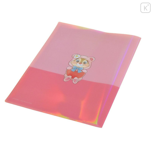 Japan Disney Store 2 Pockets A4 Clear File - Chip & Dale : Hologram - 5