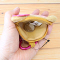Japan Sanrio Face-shaped Pouch with Carabiner - Hello Kitty : Y2K Gal Tan Sunburned with Glasses - 3