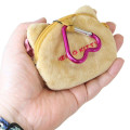 Japan Sanrio Face-shaped Pouch with Carabiner - Hello Kitty : Leopard Pink Gal Tan Sunburned with Glasses - 2