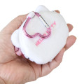 Japan Sanrio Face-shaped Pouch with Carabiner - Hello Kitty : Glitter Pink Gal with Glasses - 2