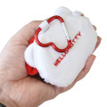 Japan Sanrio Face-shaped Pouch with Carabiner - Hello Kitty : Classic with Glasses - 2
