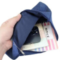 Japan Sanrio Denim Sagara Embroidery Cosmetic Pouch - Hello Kitty : Phone Call - 3