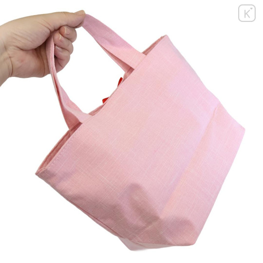 Japan Sanrio Sagara Embroidery Lunch Bag - Hello Kitty : Shortcake Pink - 2