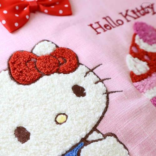 Japan Sanrio Sagara Embroidery Lunch Bag - Hello Kitty : Shortcake Pink - 4