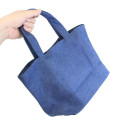 Japan Sanrio Denim Sagara Embroidery Lunch Bag - Hello Kitty : Phone Call - 2