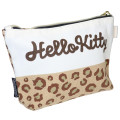 Japan Sanrio Cosmetic Pouch - Hello Kitty : Canvas Leopard Wink - 2
