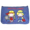Japan Sanrio Denim Sagara Embroidery Cosmetic Pouch - Patty & Jimmy : Tennis - 1