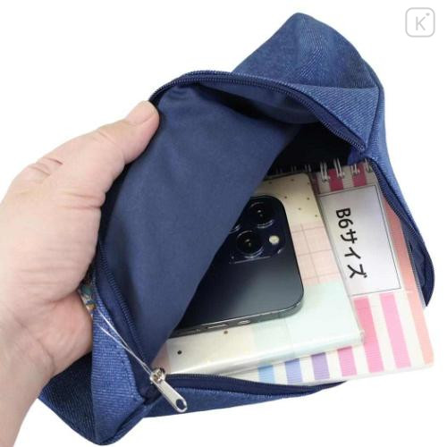 Japan Sanrio Denim Sagara Embroidery Cosmetic Pouch - Patty & Jimmy : Tennis - 3