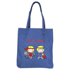 Japan Sanrio Denim Sagara Embroidery Tote Bag - Patty & Jimmy : Tennis