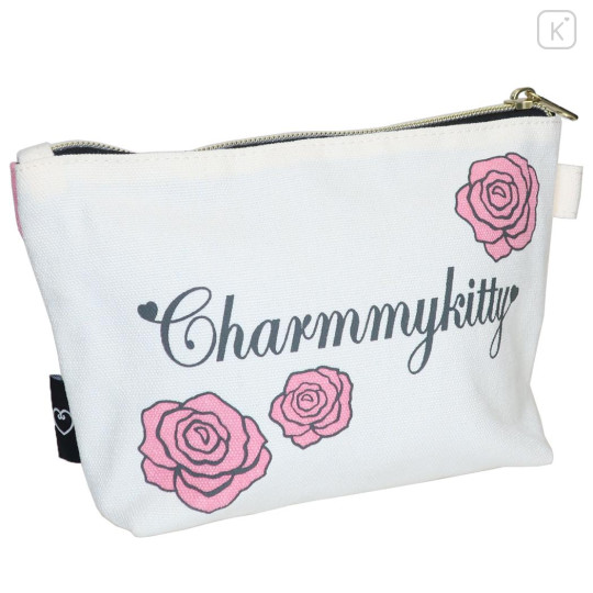 Japan Sanrio Cosmetic Pouch - Charmmy Kitty : Canvas Rose Pink - 2