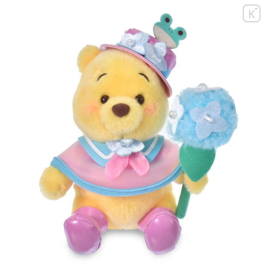 Japan Disney Store Plush Keychain - Pooh : Enjoy Rain - 1