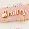 Japan Miffy Acrylic Hair Clip - Sherbet Pearl Marble Pink Gold - 2