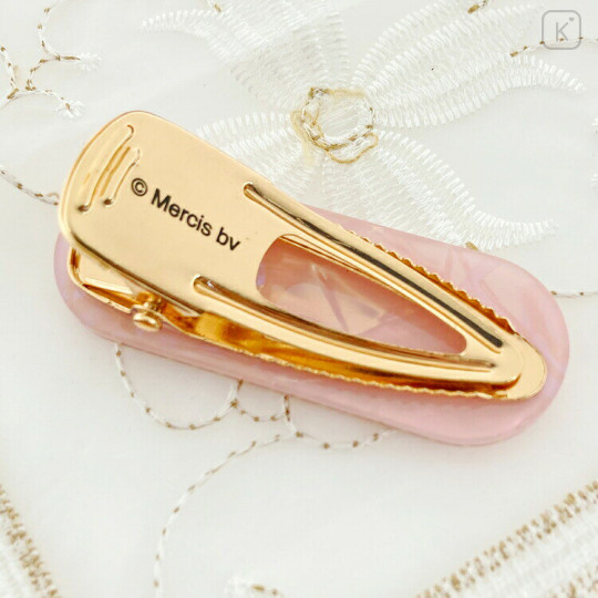 Japan Miffy Acrylic Hair Clip - Sherbet Pearl Marble Pink Gold - 3