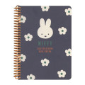 Japan Miffy A6 Ring Notebook - Flower Navy - 1