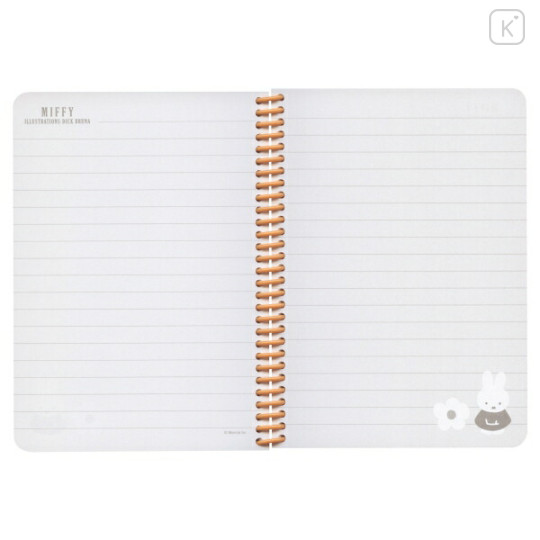 Japan Miffy A6 Ring Notebook - Flower Navy - 2