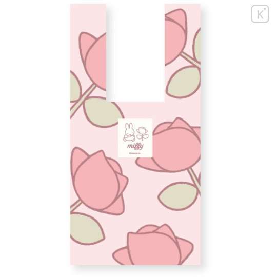 Japan Miffy Jacquard Woven Mini Tote Bag - Flower Rose Pink - 1