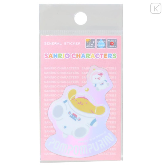 Japan Sanrio Vinyl Hologram Sticker - Pompompurin : Astronaut - 1