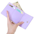 Japan Peanuts Mini Trifold Wallet - Snoopy : Gingham Light Purple - 3