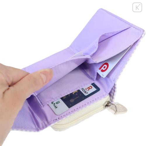 Japan Peanuts Mini Trifold Wallet - Snoopy : Gingham Light Purple - 4