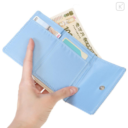 Japan Peanuts Mini Trifold Wallet - Snoopy : Gingham Light Blue - 3