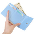 Japan Peanuts Mini Trifold Wallet - Snoopy : Gingham Light Blue - 3